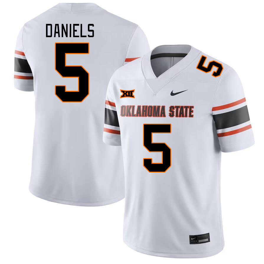 Oklahoma State Cowboys #5 Kendal Daniels College Football Jerseys Stitched Sale-White